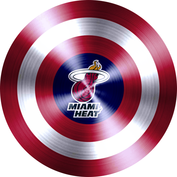 Captain American Shield With Miami Heat Logo vinyl decal